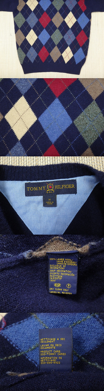 TOMMY HILFIGER 남성의류 니트/스웨터 (L/100) 타미힐피거 골프 다이아패턴 램스울 니트 3