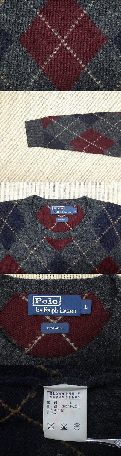 Ralph Lauren 남성의류 니트/스웨터 (L/100) 폴로랄프로렌 다이아패턴 순모 라운드 니트 3