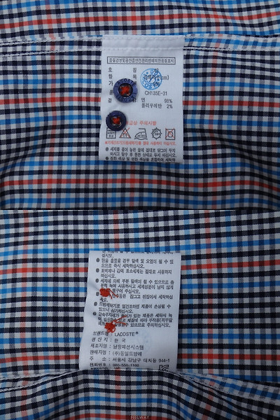LACOSTE 남성의류 셔츠 (XL) 라코스테 멀티 컬러풀 깅엄 체크 슬림셔츠 4