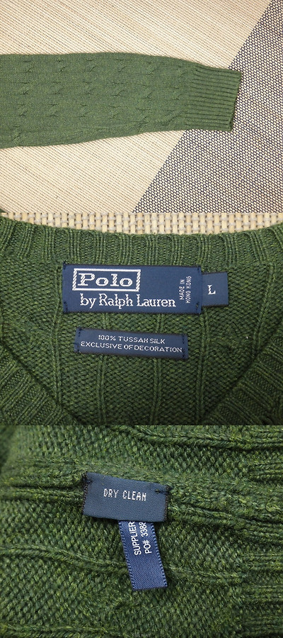 Ralph Lauren 남성의류 니트/스웨터 (XL) 폴로랄프로렌 실크100% 브이넥 꽈배기 니트 3
