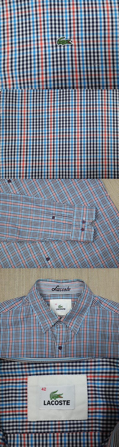 LACOSTE 남성의류 셔츠 (XL) 라코스테 멀티 컬러풀 깅엄 체크 슬림셔츠 3