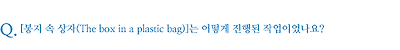 [봉지 속 상자(The box in a plastic bag)]는 어떻게 진행된 작업이었나요?