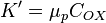 K' = \mu_p C_{OX}