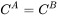 {\displaystyle C^{A}=C^{B}}