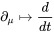 \partial _{\mu }\mapsto {\frac  d{dt}}