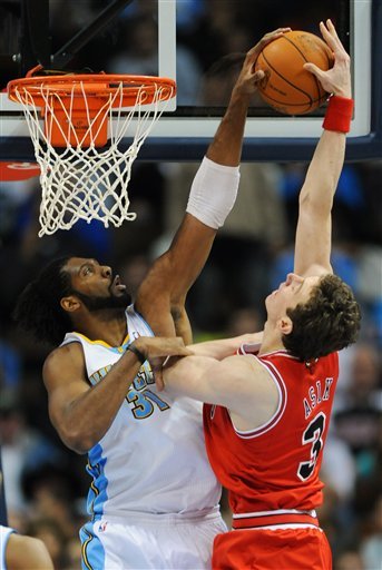 Denver Nuggets Center Nene Hilario, Of Brazil, Blocks