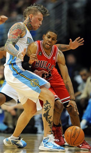 Denver Nuggets Center Chris Andersen Collides
