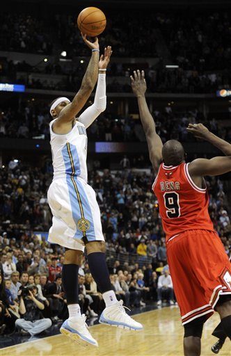 Denver Nuggets Forward Carmelo Anthony Hits