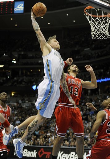 Denver Nuggets Center Chris Andersen Dunks