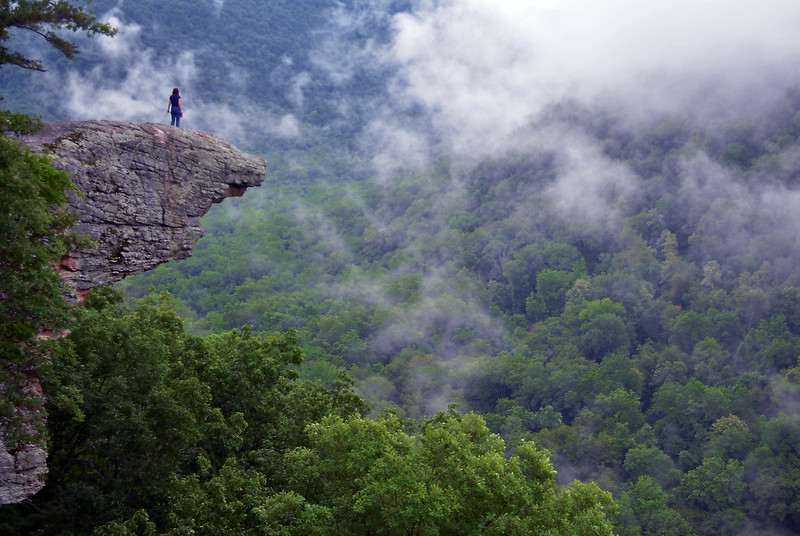 Up In The Clouds on  Hawksbill Crag / Whitaker Point in the Ozark Mountains, Arkansas