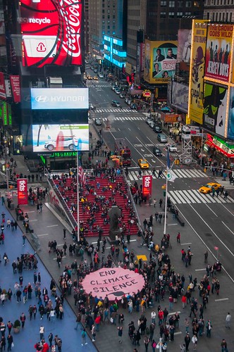 Times Square Connect the Dots action before Hurricane Sandy
