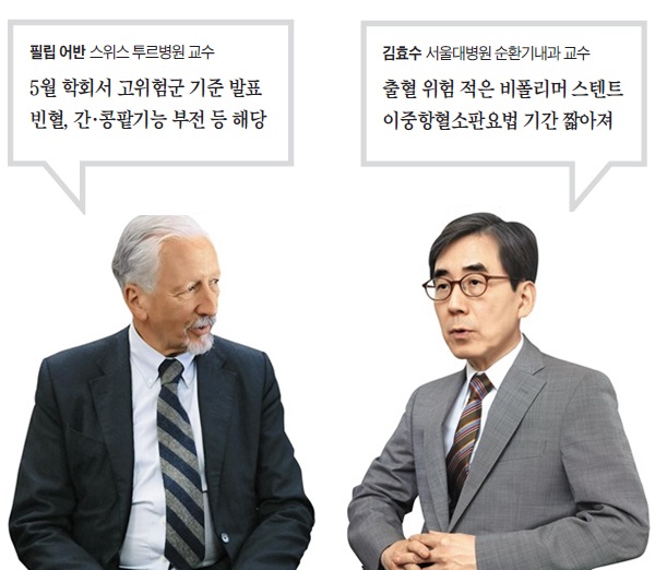 필립 어반 스위스 투르병원 교수(왼쪽). 김효수 서울대병원 순환기내과 교수 