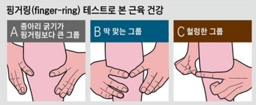 종아리 둘레 재는 그림 3개