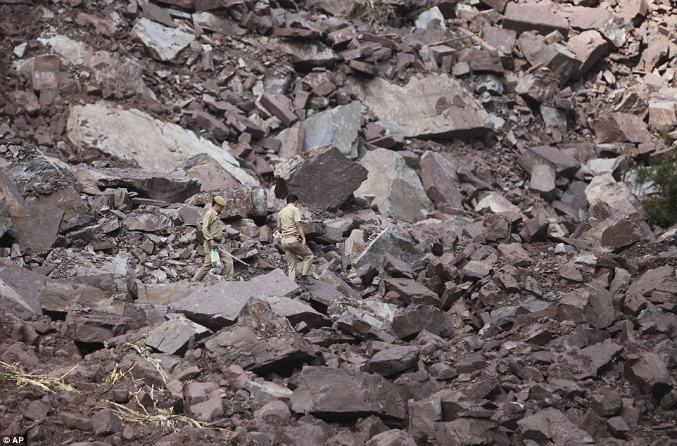 Vast: Panchari village (pictured) was one of the worst hit by landslips, which destroyed homes and left rescue workers picking through enormous pieces of rubble