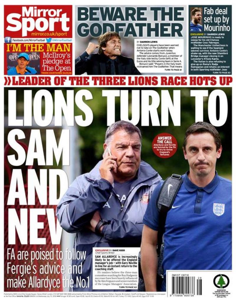 Daily Mirror back page