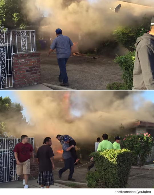 화염으로 들어가 생명 구한 남자... 말없이 사라져