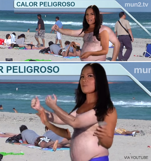 깜짝 방송 사고... 몸이 사라진 기상 캐스터