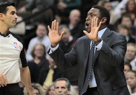 New Jersey Nets Head Coach Avery Johnson Directs