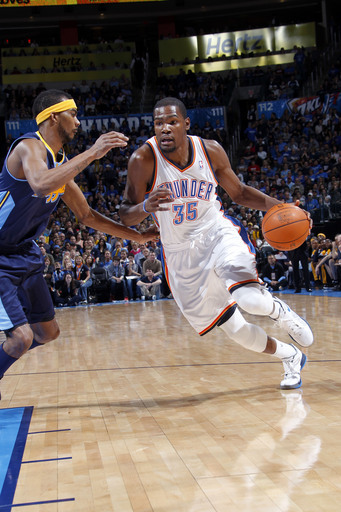 Kevin Durant #35 Of The Oklahoma City Thunder Drives
