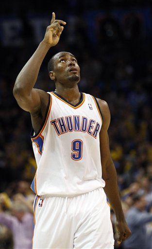Oklahoma City Thunder Forward Serge Ibaka, Of Republic Of Congo, Gestures