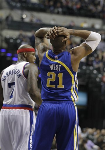 Indiana Pacers' David West, Right, Reacts