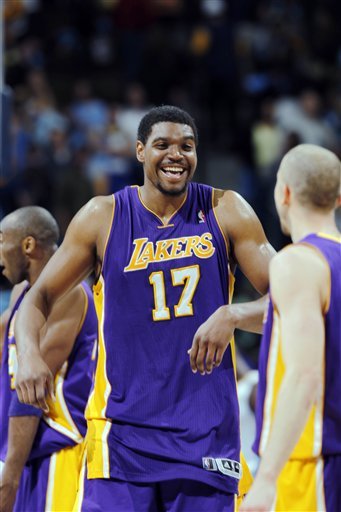 Los Angeles Lakers Center Andrew Bynum, Back, Jokes