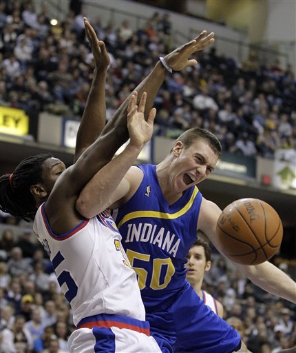 Indiana Pacers' Tyler Hansbrough (50) Goes
