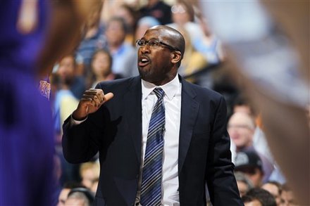 Los Angeles Lakers Coach Mike Brown Directs