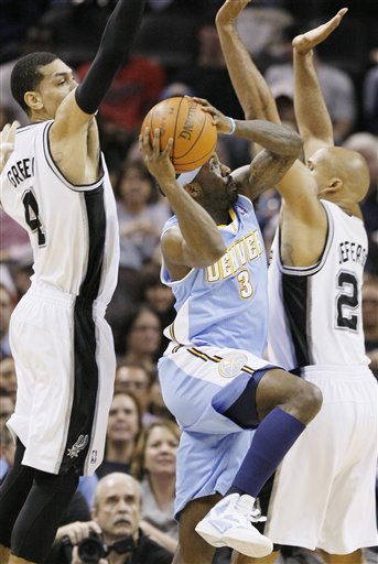 Denver Nuggets' Ty Lawson, Center, Shoots