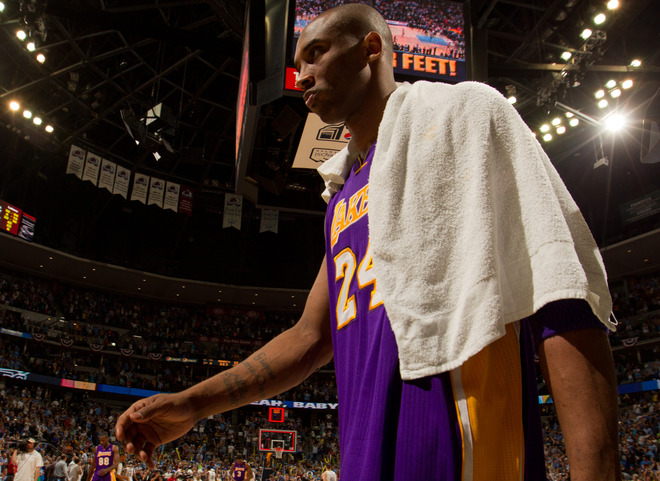 Kobe Bryant #24 Of The Los Angeles Lakers Walks