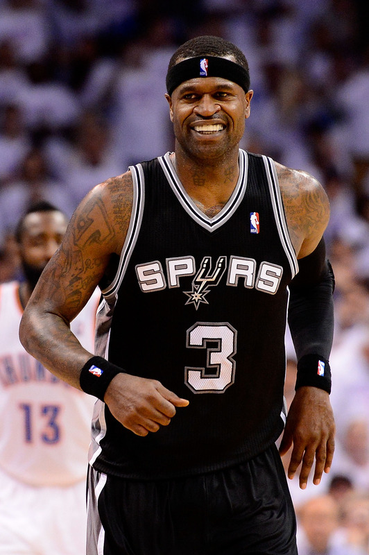 Stephen Jackson #3 Of The San Antonio Spurs Reacts