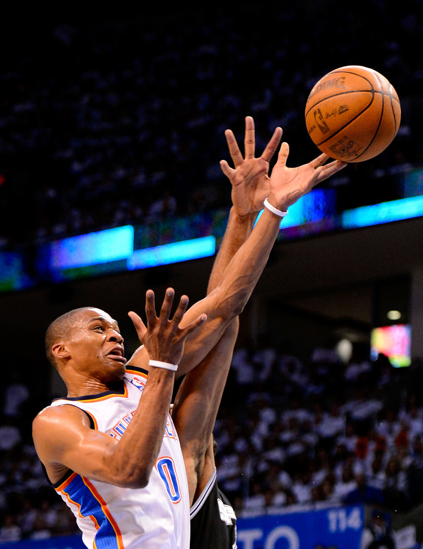 Russell Westbrook #0 Of The Oklahoma City Thunder Goes