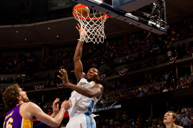 Kenneth Faried #35 Of The Denver Nuggets Scores