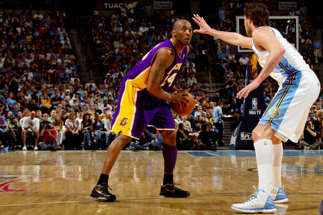 Kobe Bryant #24 Of The Los Angeles Lakers Looks