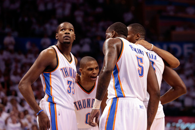 Russell Westbrook #0 Of The Oklahoma City Thunder Talks