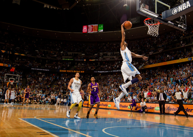 Corey Brewer #13 Of The Denver Nuggets Dunks