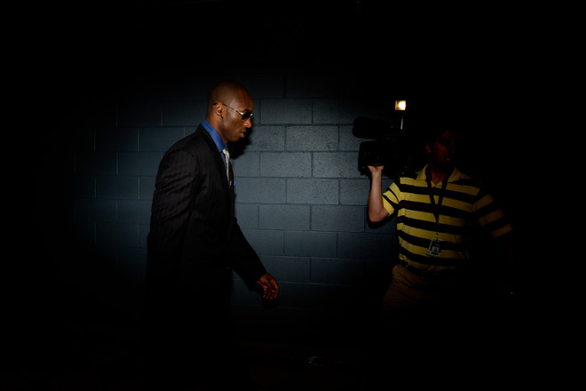 Kobe Bryant #24 Of The Los Angeles Lakers Walks