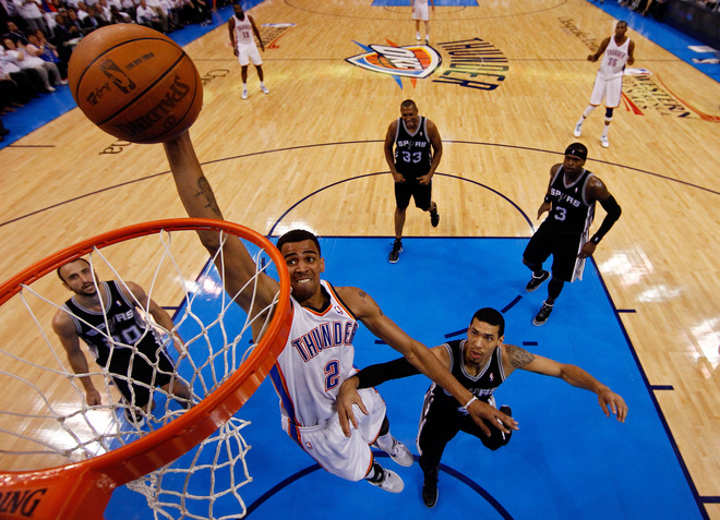 Thabo Sefolosha #2 Of The Oklahoma City Thunder Dunks
