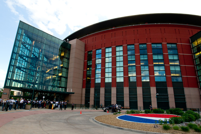 Fans Wait In Line Outside The Arena