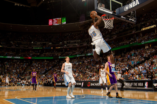 Kenneth Faried #35 Of The Denver Nuggets Dunks