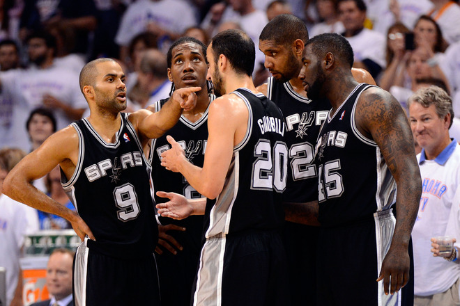 Tony Parker #9 Of The San Antonio Spurs Talks