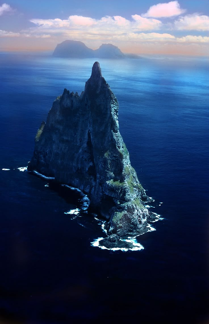 Ball's pyramid, the  world's tallest seastack, off  the Eastern coast of  Australia.