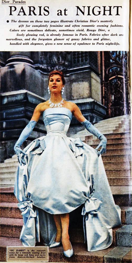 1957 - Victoire in Christian Dior's "Du Barry" dress