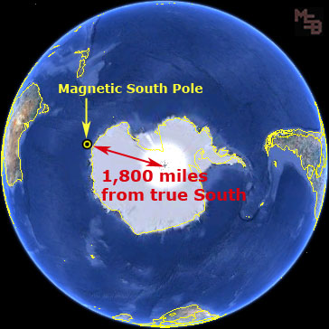 지구 자기 남쪽-1 ,800-마일 -에서 - 사실 - 남 극 earth-magnetic-south-1,800-miles-from-true-south-pole