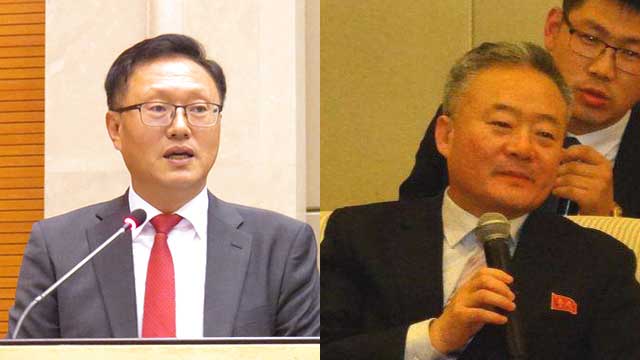 임병진 주선양 한국총영사(좌), 구영혁 주선양 북한총영사(우)