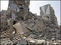 Bombed suburb of Beirut