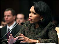 Condoleezza Rice at Senate committee hearing