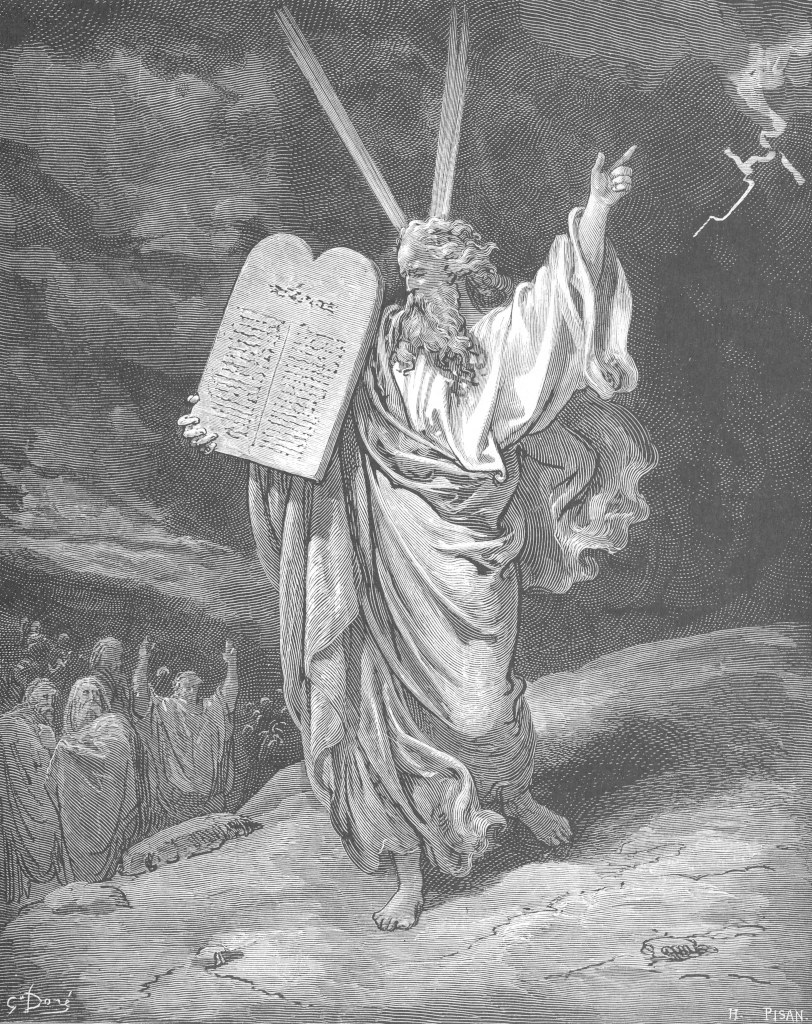 Gustave Dore: Moses Showing the Ten Commandments