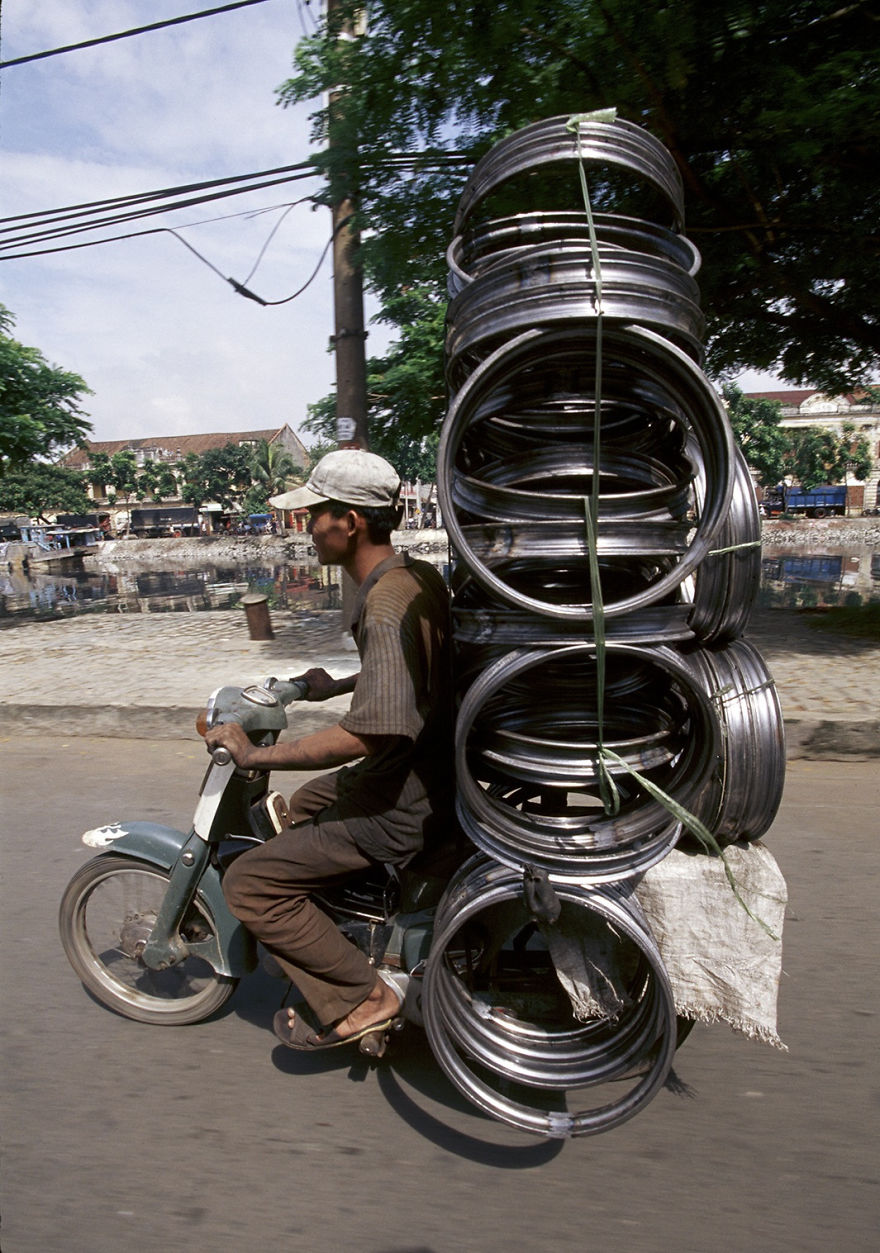 Motorbike With A Heavy Load Motorbike With A Heavy Load