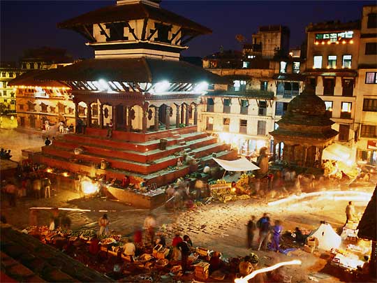  Night view of Maju Deval‎!　 pagoda in Durbar Square, Kathmandu